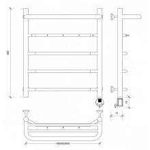 Полотенцесушитель электрический 670х532 ТЭН правый Secado Агата 1КСП 4603759408026