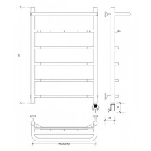 Полотенцесушитель электрический 870х432 ТЭН правый Secado Агата 1КСП 4603777450007