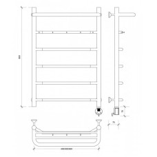 Полотенцесушитель электрический 870х532 ТЭН правый Secado Агата 1КСП 4603759408033