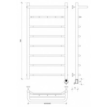 Полотенцесушитель электрический 1070х432 ТЭН правый Secado Агата 1КСП 4603777450045