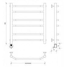 Полотенцесушитель электрический 670х632 ТЭН левый Secado Агата 2 4603777450137