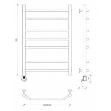 Полотенцесушитель электрический 870х632 ТЭН левый Secado Агата 2 4603777450175
