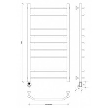 Полотенцесушитель электрический 1070х432 ТЭН левый Secado Агата 2 4603777450199