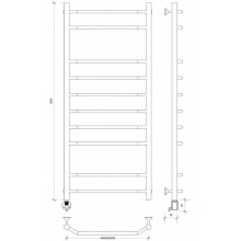 Полотенцесушитель электрический 1270х432 ТЭН левый Secado Агата 2 4603777450236