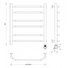 Полотенцесушитель электрический 670х432 ТЭН правый Secado Агата 2 4603777450120