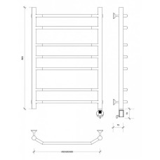 Полотенцесушитель электрический 870х432 ТЭН правый Secado Агата 2 4603777450168