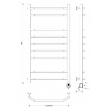 Полотенцесушитель электрический 1070х432 ТЭН правый Secado Агата 2 4603777450205