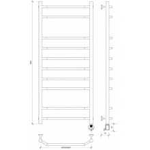 Полотенцесушитель электрический 1270х532 ТЭН правый Secado Агата 2 4603759408095