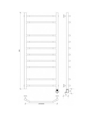 Полотенцесушитель электрический 1270х632 ТЭН правый Secado Агата 2 4603777450267