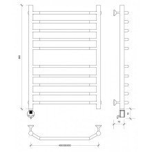 Полотенцесушитель электрический 870х532 ТЭН левый Secado Агата 4 4603759402413