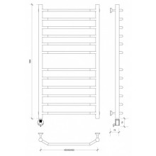 Полотенцесушитель электрический 1070х432 ТЭН левый Secado Агата 4 4603777450519