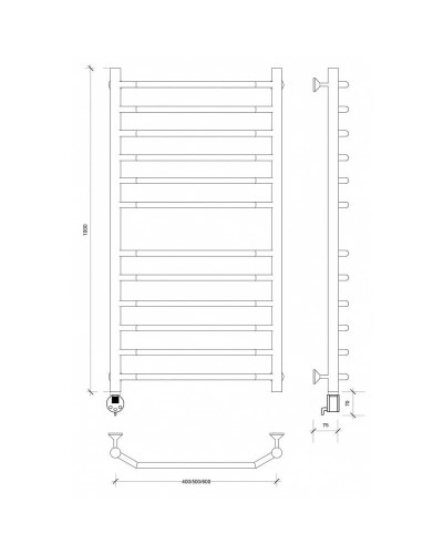 Полотенцесушитель электрический 1070х432 ТЭН левый Secado Агата 4 4603777450519