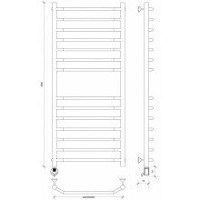 Полотенцесушитель электрический 1270х632 ТЭН левый Secado Агата 4 4603777450571