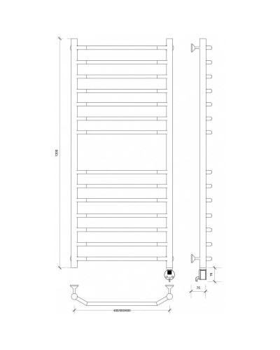 Полотенцесушитель электрический 1270х432 ТЭН правый Secado Агата 4 4603777450564