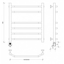 Полотенцесушитель электрический 670х432 ТЭН левый Secado Агата 5 4603777450595