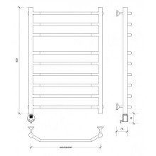 Полотенцесушитель электрический 870х432 ТЭН левый Secado Агата 5 4603777450632