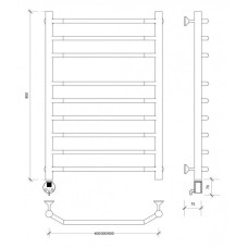 Полотенцесушитель электрический 870х532 ТЭН левый Secado Агата 5 4603759402437