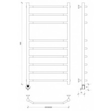 Полотенцесушитель электрический 1070х632 ТЭН левый Secado Агата 5 4603777450694