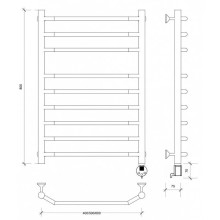 Полотенцесушитель электрический 870х432 ТЭН правый Secado Агата 5 4603777450649