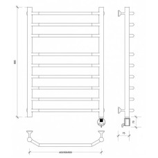 Полотенцесушитель электрический 870х632 ТЭН правый Secado Агата 5 4603777450663