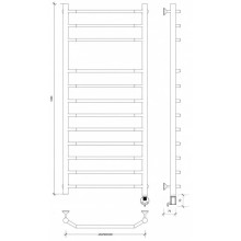 Полотенцесушитель электрический 1270х632 ТЭН правый Secado Агата 5 4603777450748