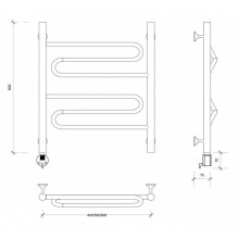 Полотенцесушитель электрический 670х632 ТЭН левый Secado Валенсия 1 4603777453596