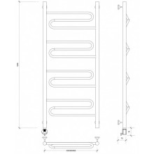 Полотенцесушитель электрический 1270х532 ТЭН левый Secado Валенсия 1 4603759405452