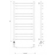 Полотенцесушитель электрический 1070х432 ТЭН левый Secado Агата 3 4603777450359