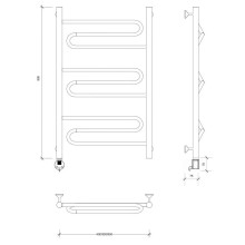 Полотенцесушитель электрический 870х432 ТЭН левый Secado Валенсия 1 4603777453619