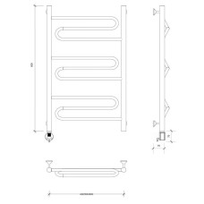 Полотенцесушитель электрический 870х632 ТЭН левый Secado Валенсия 1 4603777453633