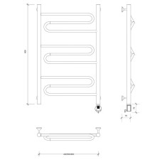 Полотенцесушитель электрический 870х432 ТЭН правый Secado Валенсия 1 4603777453626