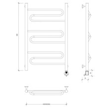Полотенцесушитель электрический 870х532 ТЭН правый Secado Валенсия 1 4603759408231