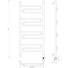 Полотенцесушитель электрический 1070х532 ТЭН правый Secado Валенсия 1 4603759408248