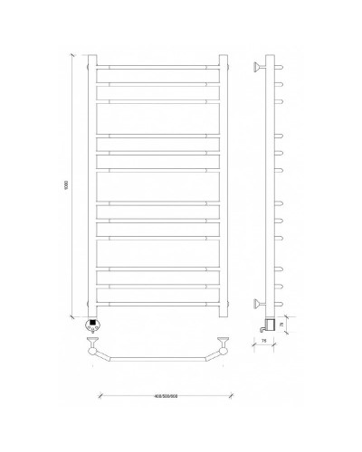 Полотенцесушитель электрический 1070х632 ТЭН левый Secado Агата 3 4603777450373