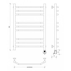 Полотенцесушитель электрический 870х632 ТЭН правый Secado Агата 3 4603777450342