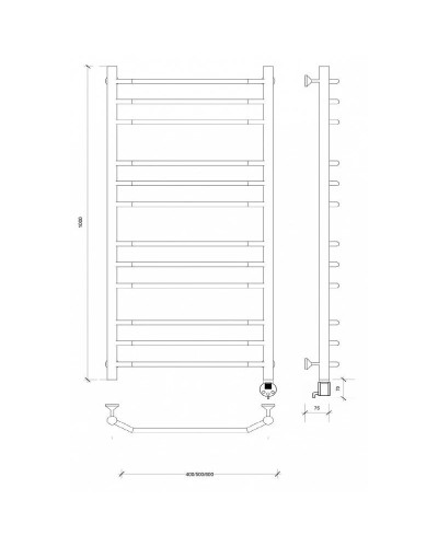 Полотенцесушитель электрический 1070х432 ТЭН правый Secado Агата 3 4603777450366