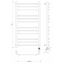 Полотенцесушитель электрический 1070х632 ТЭН правый Secado Агата 3 4603777450380