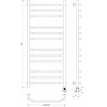Полотенцесушитель электрический 1270х632 ТЭН правый Secado Агата 3 4603777450427