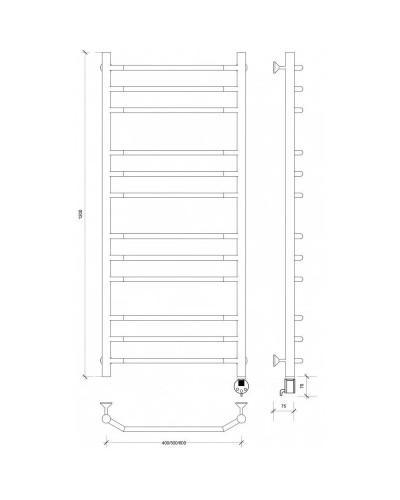 Полотенцесушитель электрический 1270х632 ТЭН правый Secado Агата 3 4603777450427