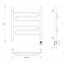 Полотенцесушитель электрический 670х532 ТЭН правый Secado Валенсия 1 4603759408224