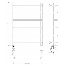 Полотенцесушитель электрический 870х532 ТЭН левый Secado Мерида 1 4603759402697