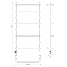 Полотенцесушитель электрический 1070х632 ТЭН левый Secado Мерида 1 4603777452131