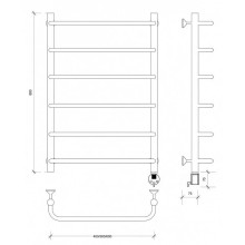 Полотенцесушитель электрический 870х632 ТЭН правый Secado Мерида 1 4603777452100
