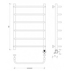 Полотенцесушитель электрический 870х632 ТЭН правый Secado Мерида 1 4603777452100