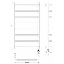 Полотенцесушитель электрический 1070х632 ТЭН правый Secado Мерида 1 4603777452148