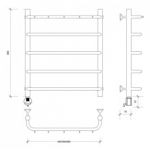 Полотенцесушитель электрический 670х432 ТЭН левый Secado Мерида 1К 4603777452193