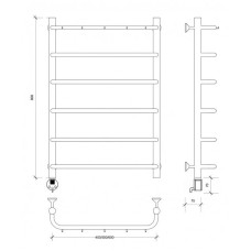 Полотенцесушитель электрический 870х432 ТЭН левый Secado Мерида 1К 4603777452230