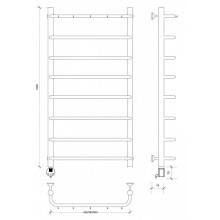 Полотенцесушитель электрический 1070х532 ТЭН левый Secado Мерида 1К 4603759402758