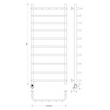 Полотенцесушитель электрический 1270х532 ТЭН левый Secado Мерида 1К 4603759405933