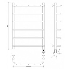 Полотенцесушитель электрический 870х632 ТЭН правый Secado Мерида 1К 4603777452261